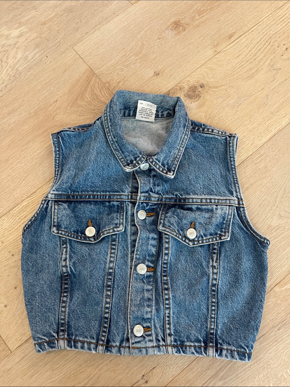 Vintage BONGO 1980’s/1990’s Light Blue Denim Cropped Jacket Vest Size Small